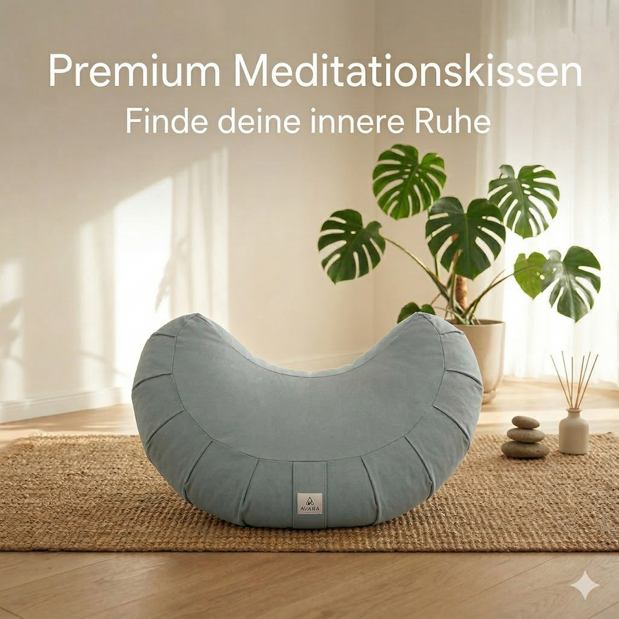 Meditationskissen in Halbmondform
